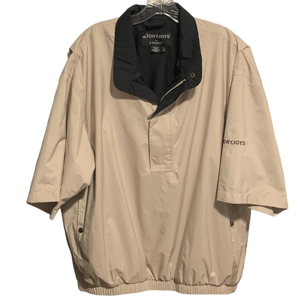 Men's L DRYJOYS by FootJoy Short Sleeve Golf Pullover Rain Windbreaker Jacket